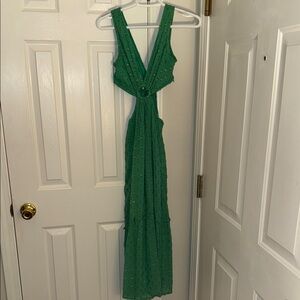 Elegant Green Sleeveless Dress